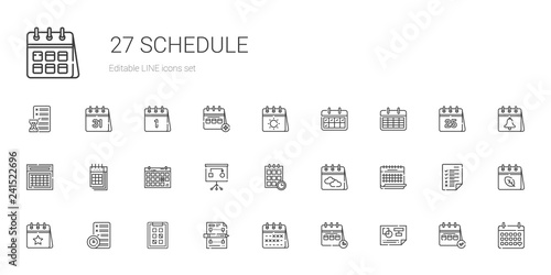 schedule icons set