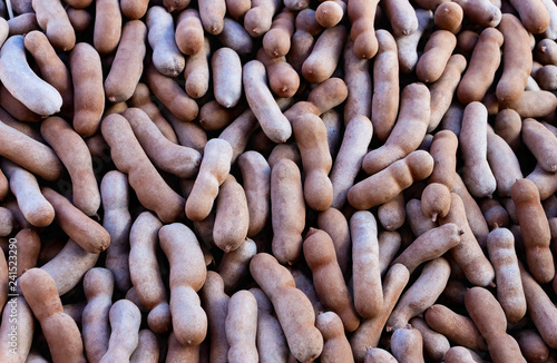 Pile of sweet tamarind beautiful. Tamarind used as a flavoring in Asian cooking.