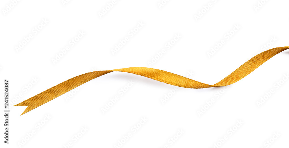 Beautiful golden ribbon on white background Beautiful golden ribbon on white background