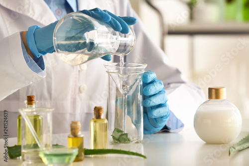 Woman making organic cosmet...