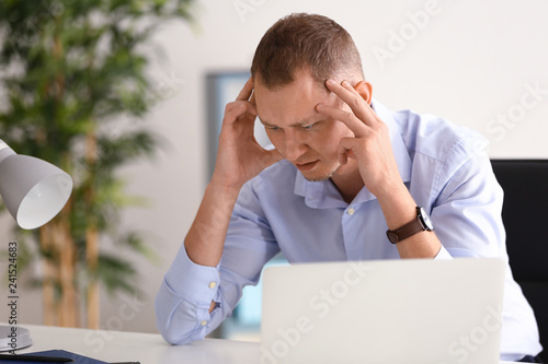 Man having panic attack at ...