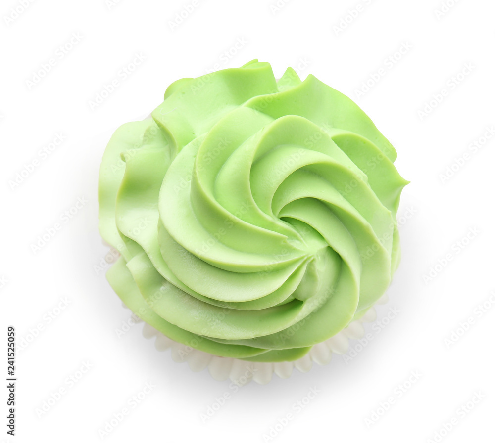 Tasty cupcake on white background Tasty cupcake on white background
