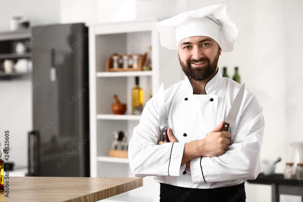 Male chef in restaurant kitchen