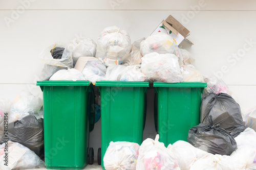 green bin cotain more plastic waste