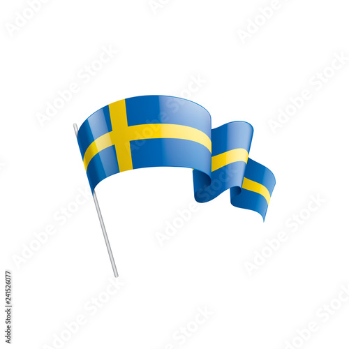 Sweden flag, vector illustration on a white background