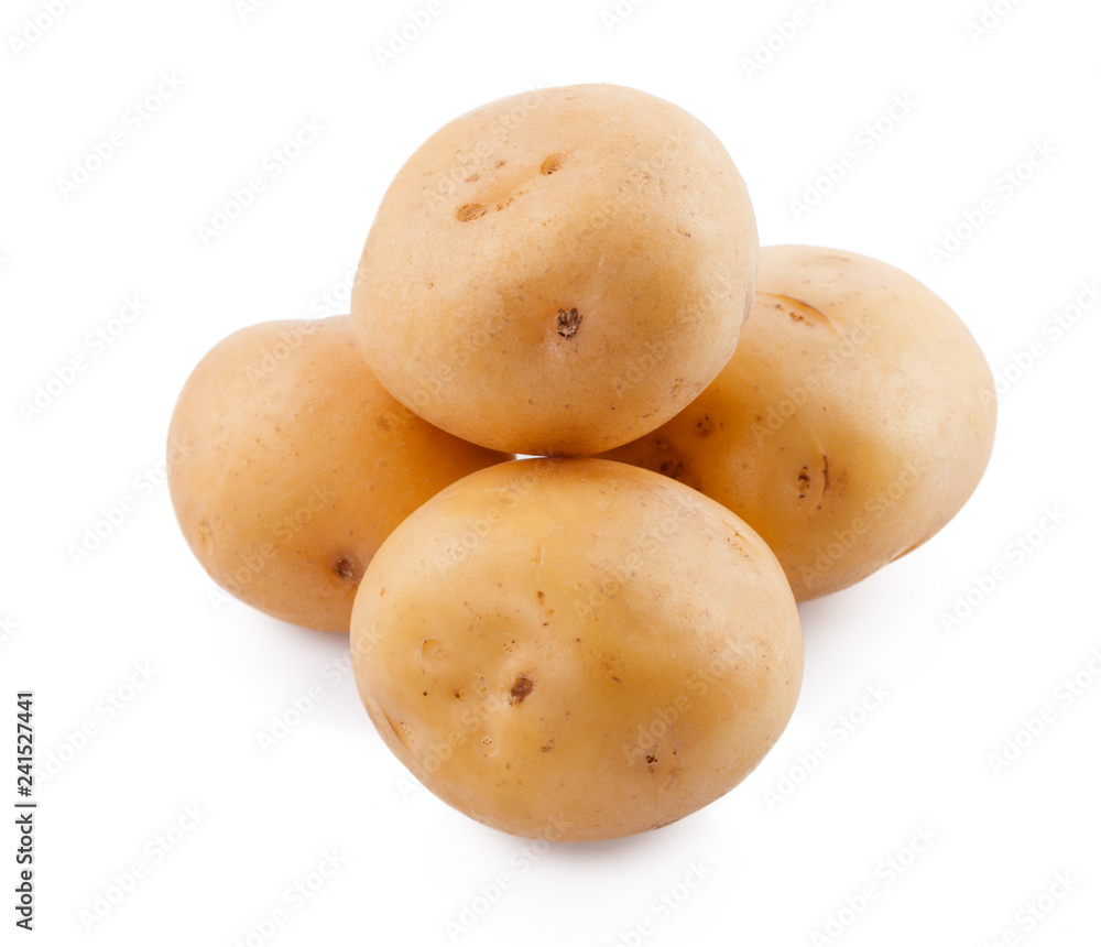 raw yellow potato isolated on white background raw yellow potato isolated on white background