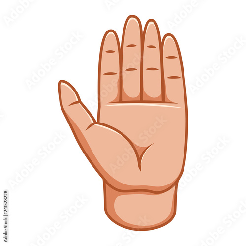 Hand gestures, great design for any purposes. Stop sign. Gesture line icon. Hand gestures illustration. Number five. Human vector gestures. White background.