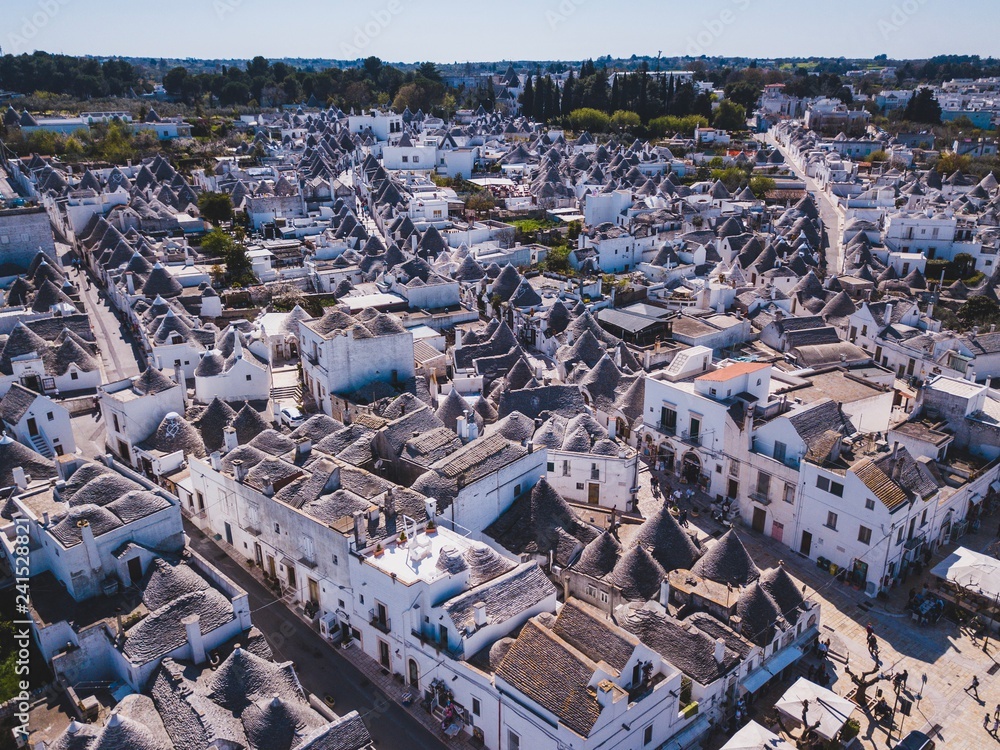 areal view of alberobello, Italy