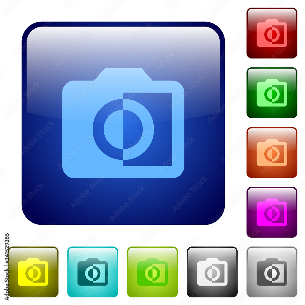 Monochrome photos color square buttons Monochrome photos color square buttons