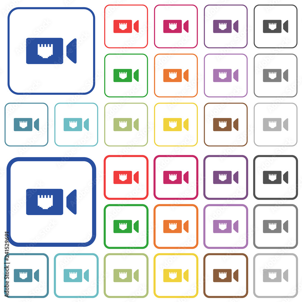 IP camera outlined flat color icons