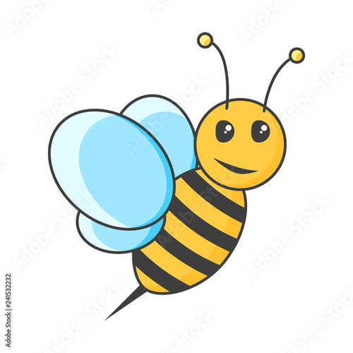 Icon bee. Vector illustration on white background