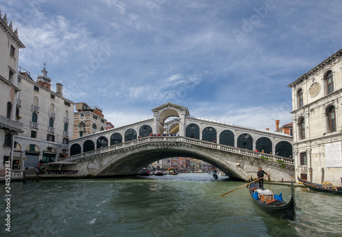 Venice , Italy-may 25,2013:gondolas, tourists and panoramic view © meraleguz