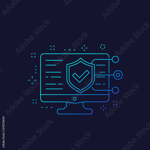 website security testing, linear icon