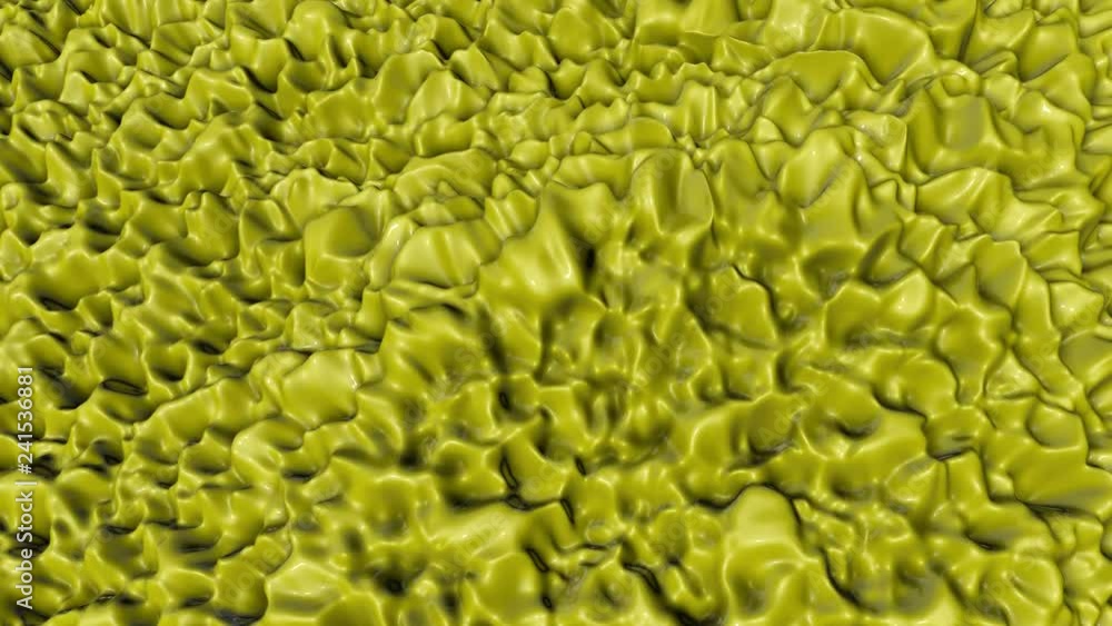 yellow bubbling surface. animated abstract background. 3d rendering yellow bubbling surface. animated abstract background. 3d rendering