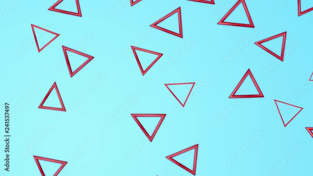 red triangles move chaotically on a turquoise background. animated abstract background. 3d rendering red triangles move chaotically on a turquoise background. animated abstract background. 3d rendering