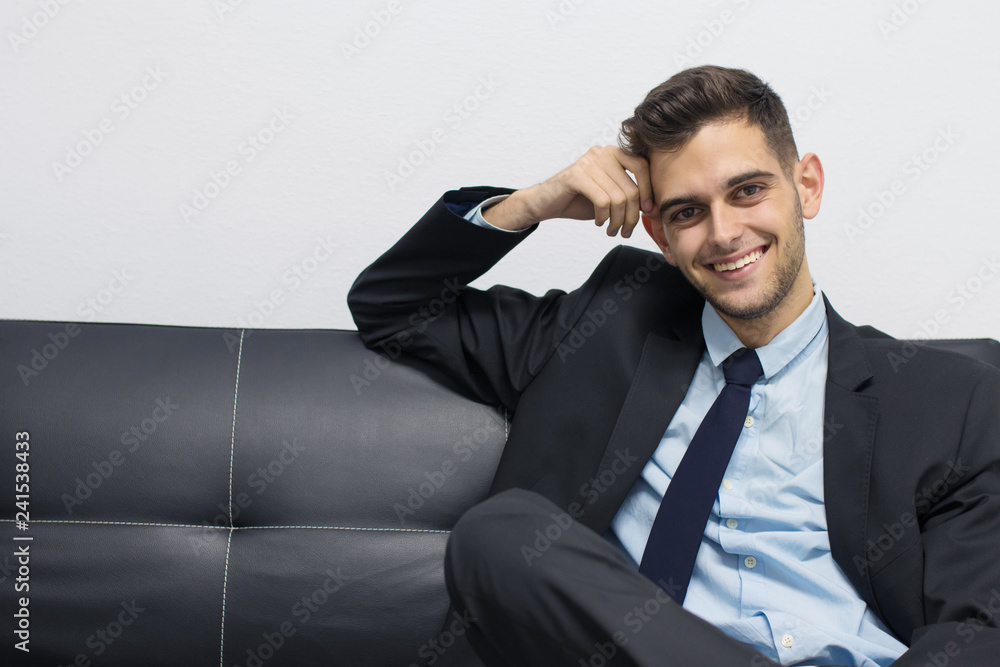 portrait of businessman on the couch portrait of businessman on the couch