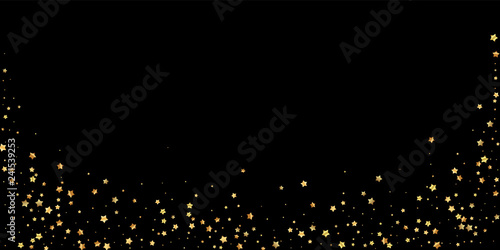 Gold stars random luxury sparkling confetti. Scatt