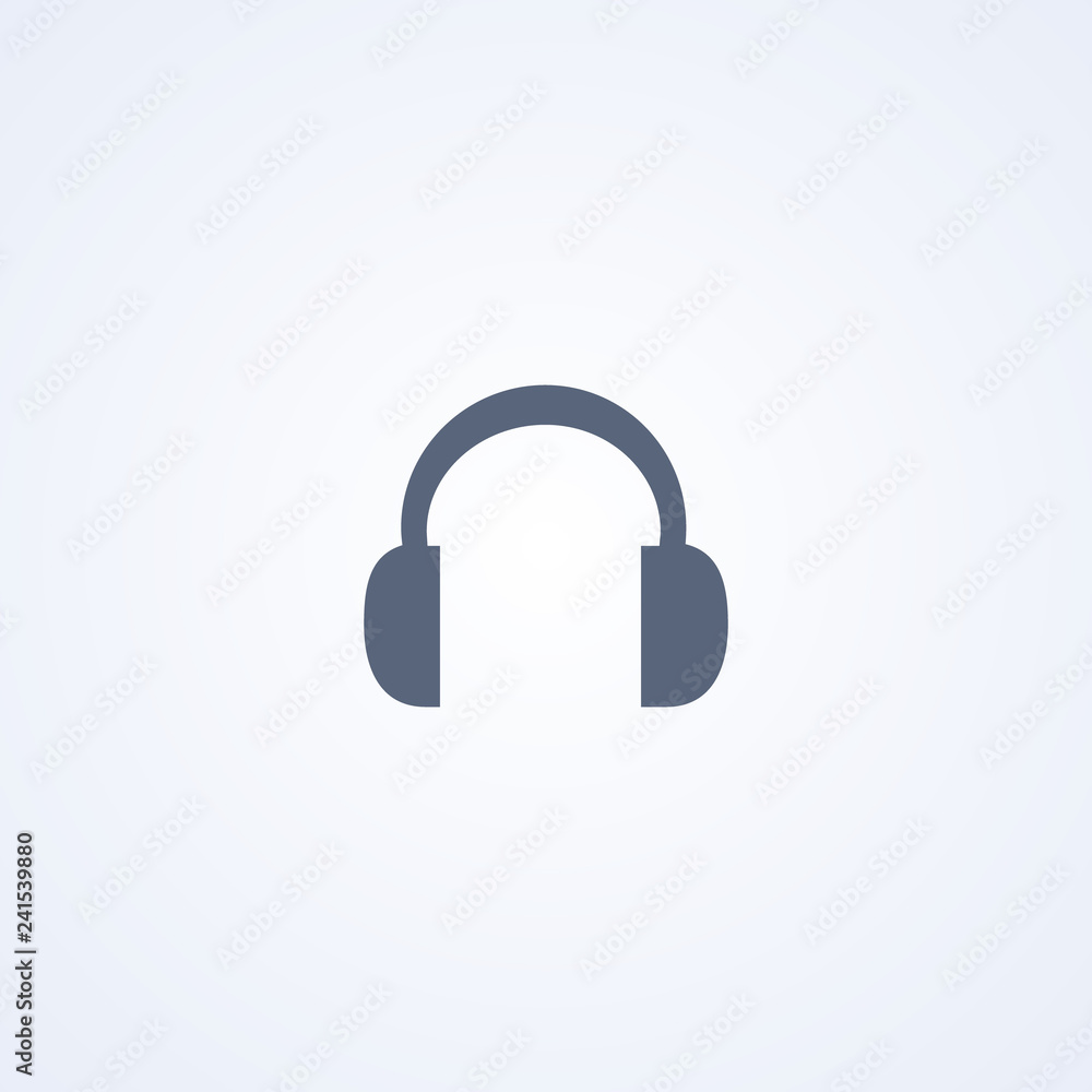 Headphones, vector best gray line icon Headphones, vector best gray line icon