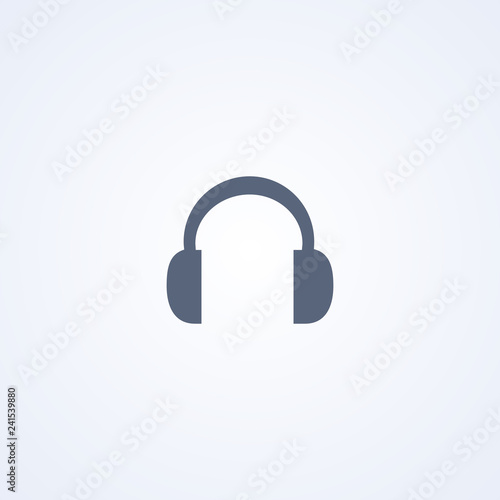 Headphones, vector best gray line icon