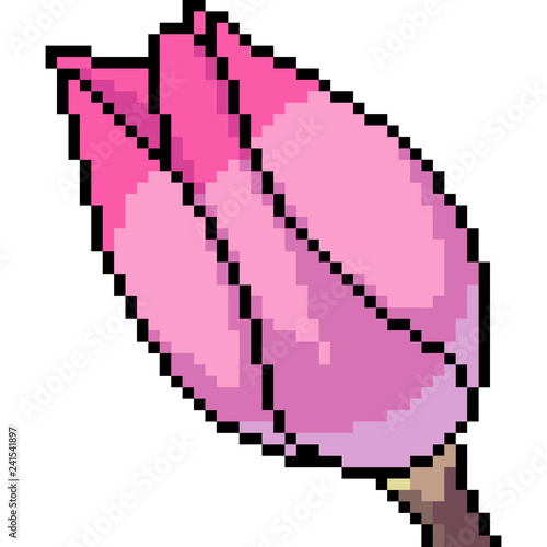 vector pixel art lotus