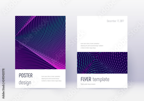 Minimalistic cover design template set. Neon abstr