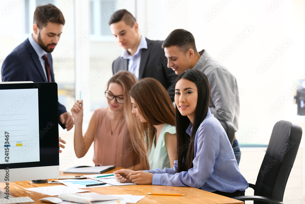 Young people having business meeting in office Young people having business meeting in office