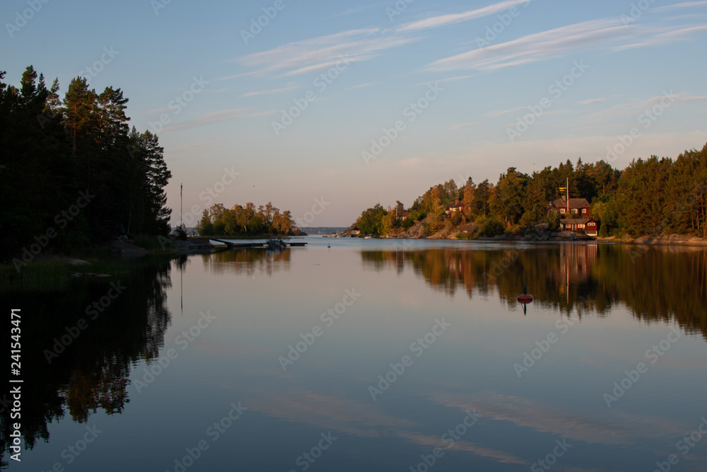 reflection of trees in lake