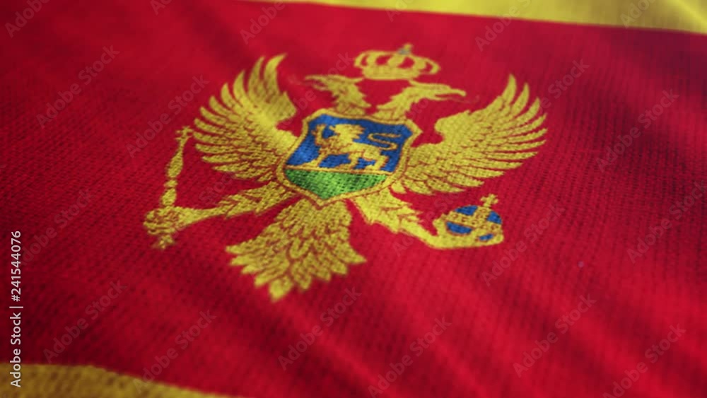 Montenegro flag is waving 3D illustration. Symbol of Montenegro's national on fabric cloth 3D rendering in full perspective. Montenegro flag is waving 3D illustration. Symbol of Montenegro's national on fabric cloth 3D rendering in full perspective.