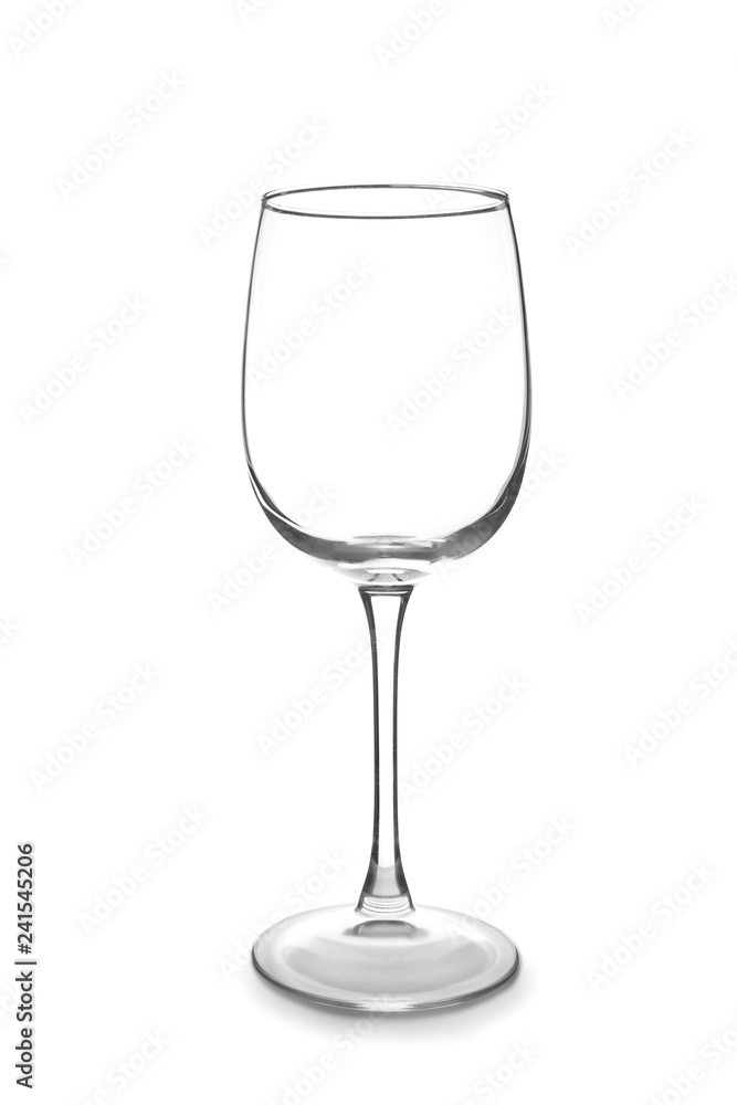 Empty wineglass on white background