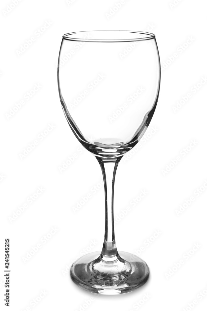 Empty wineglass on white background