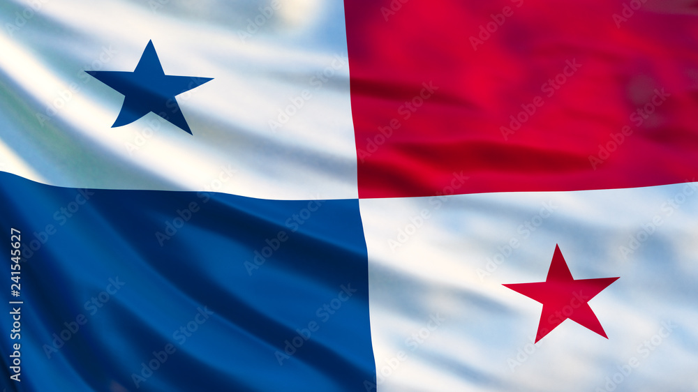 Panama flag. Waving flag of Panama 3d illustration Panama flag. Waving flag of Panama 3d illustration
