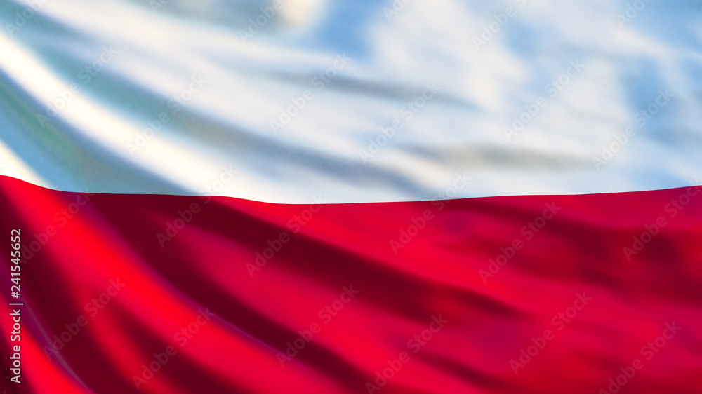 Naklejka premium Poland flag. Waving flag of Poland 3d illustration