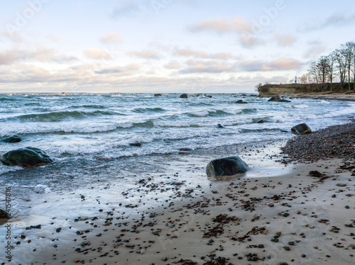 Baltic coastline under a partly cloudy sky photo