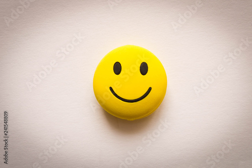 Funny smiley face on white background. Positive mood.