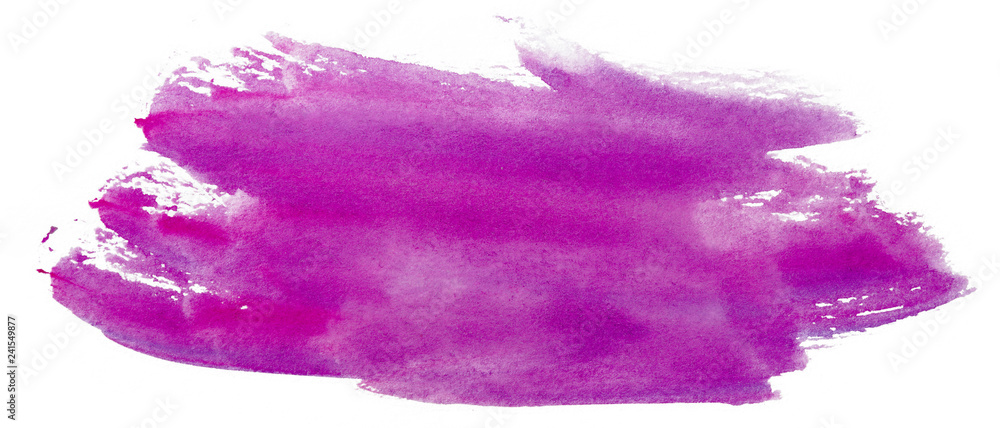 purple watercolor stain hand-drawn texture on paper.