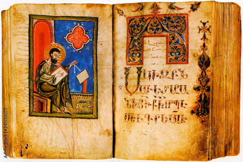 Armenian Antique Book Closeup.