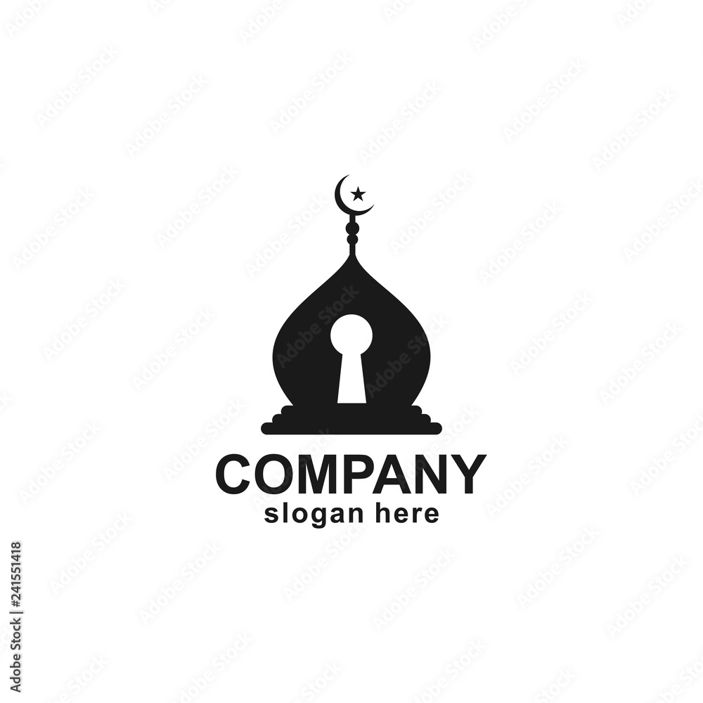 mosque and key logo template mosque and key logo template