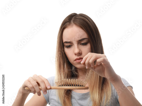 Woman with hair loss proble...