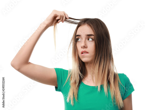 Woman with hair loss proble...