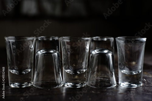 Shot glasses for vodka or tequila drink