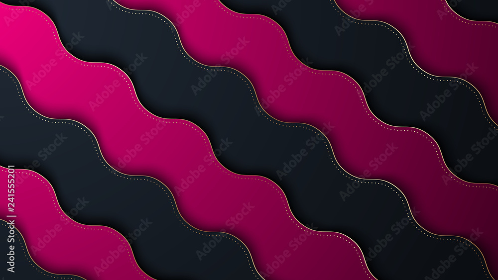 Bright paper cut background with waves layers.