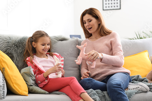 Happy mother with daughter ...