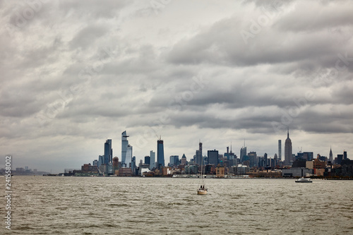 skyline of new york city from the ocean