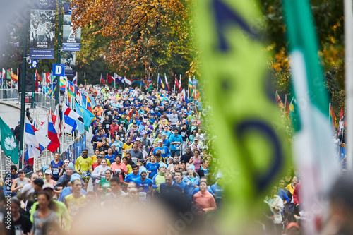 Runners at marathon in the street of New York