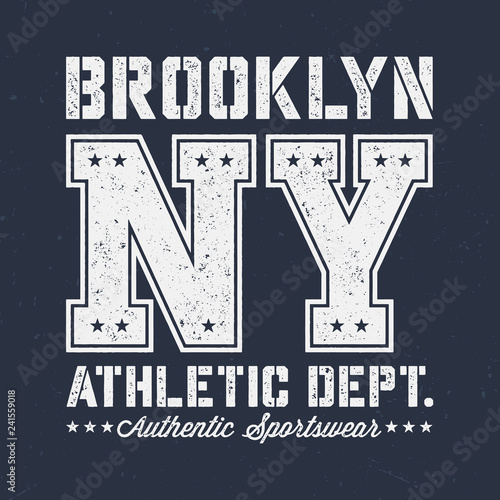 New York Brooklyn - Aged Tee Design For Printing 