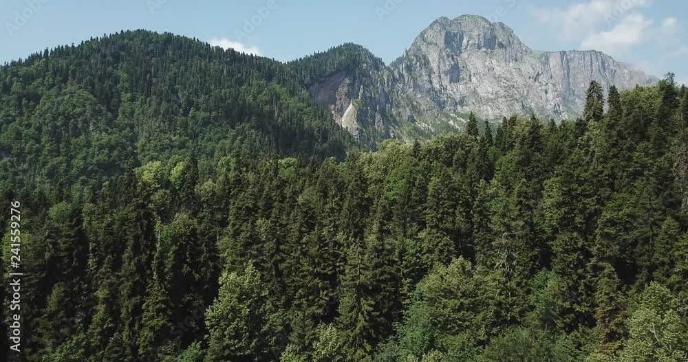 Aerial view of a mountain river in Abkhazia. Aerial view of a mountain river in Abkhazia.