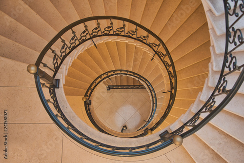 yellow art deco staircase