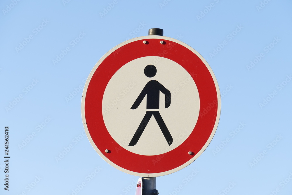Verkehrsschild Verbot Fußgänger Verkehrsschild Verbot Fußgänger