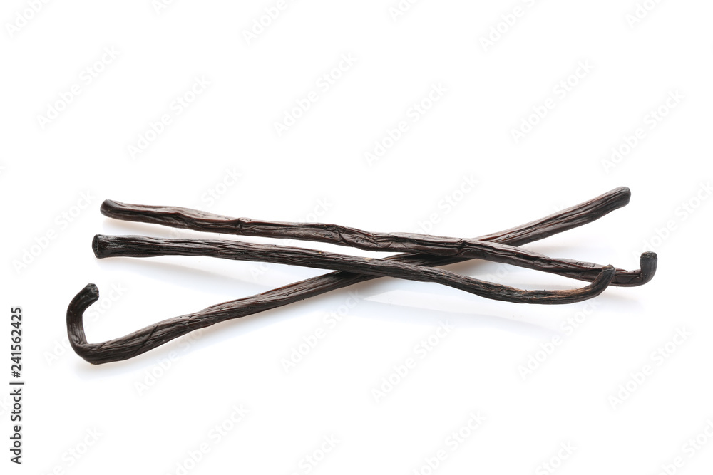 Aromatic vanilla sticks on white background Aromatic vanilla sticks on white background