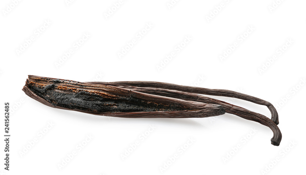 Aromatic vanilla sticks on white background Aromatic vanilla sticks on white background
